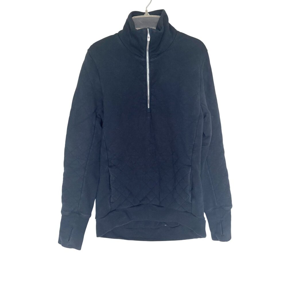 Lululemon Black Quilted Half-Zip Pullover Sweatshirt Womens 4